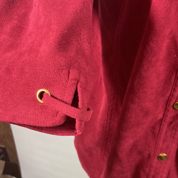 JM Collection Woman Goldtone Button Front  Wine Colored Jacket Size 0X - Picture 4 of 10
